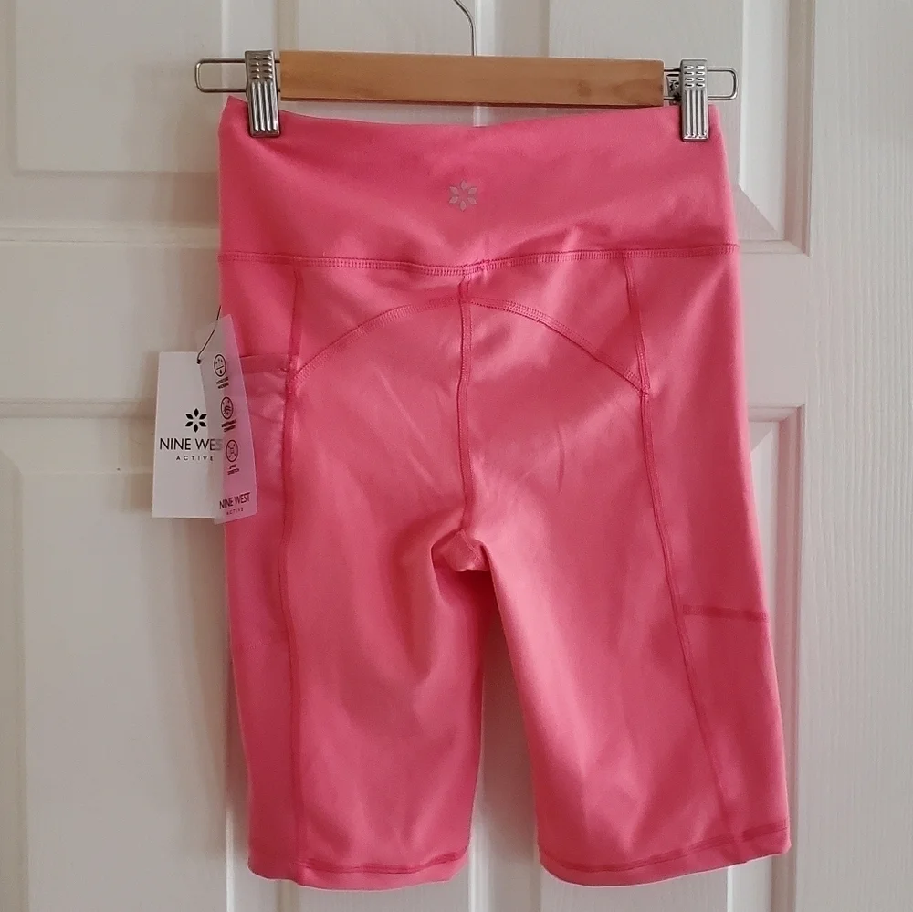 NINE WEST ACTIVE PINK BIKER SHORTS WITH POCKET SIZE SMALL